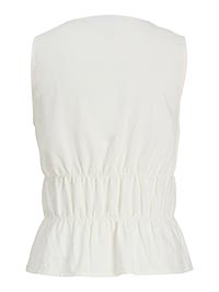 JXALMIRA LINEN BLEND TIE TOP BLANC DE BLANC - JJXX