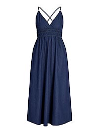 JXDEBBY CHAMBREY SL DRESS DARK BLUE DENIM - JJXX