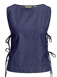 JXDEBBY CHAMBREY SL TOP DARK BLUE DENIM - JJXX