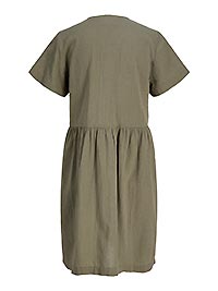 JXKI STRUCTURE SS VNECK DRESS DUSTY OLIVE - JJXX