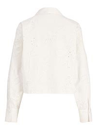 JXNOVA BRODERIE CROPPED LS SHIRT BLANC DE BLANC - JJXX