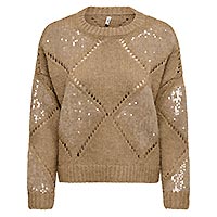 KANSAS SEQUINS KNIT BROWN - Only