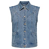 KENNEDY DENIM WAISTCOAT MED BLUE - Only