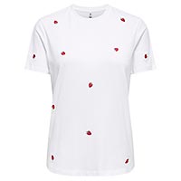KETTY ONECK TOP WHITE STRAWBERRY - Only