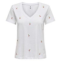 KETTY TOP WHITE CHERRIES - Only