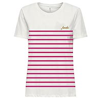 LACY STRIPES CLOUD DANCER PINK - Only