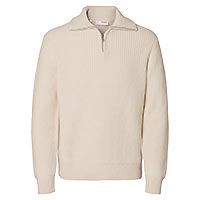 LAND KNIT HALF ZIP TOFU - Selected