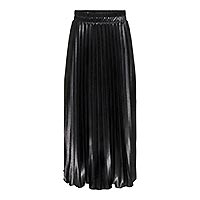 LYON PLEATED SHINE SKIRT BLACK - Only