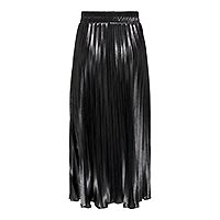 LYON PLEATED SHINE SKIRT BLACK - Only
