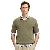 MATTIS LINEN POLO VETIVER - Selected