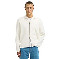 MIKE LIGHT KNIT FULL ZIP EGRET - Selected