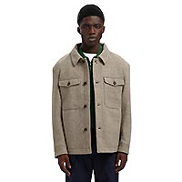 MITCH WOOL BLEND SHACKET TAUPE - Selected