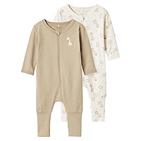 NIGHTSUIT X2 ZIP GIRAFE BEIGE - Name it