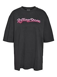 NMKOKOON SS RS SMILEY TSHIRT OBSIDIAN SMILEY - Noisy May