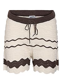 NMSADIE NW KNIT SHORTS BIRCH CHOCOLATE BROWN - Noisy May