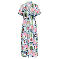 OBJEDIE SS RE MIDI DRESS WINTER SKY GRAPHIC - Object