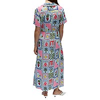 OBJEDIE SS RE MIDI DRESS WINTER SKY GRAPHIC - Object