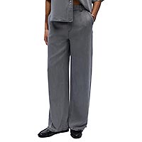 OBJFRAME LISA WIDE MW PANT NOOS LIGHT GREY - Object
