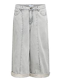 OBJGAIL MW LO BERMUDA DENIM SHORTS LIGHT GREY - Object