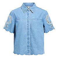 OBJIDDA DENIM SHIRT LIGHT BLUE DENIM - Object