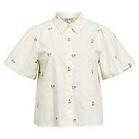 OBJMOLIA SS RE SHIRT CLOUD DANCER EMB FLOWER - Object