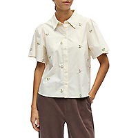 OBJMOLIA SS RE SHIRT CLOUD DANCER EMB FLOWER - Object