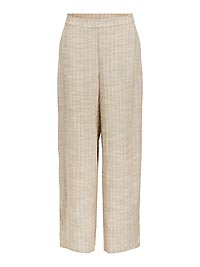 OBJPAULA YUI HW WIDE PANTS CROCKERY CLOUD DANCER - Object