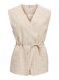 OBJPAULA YUI LO WAISTCOAT CROCKERY CLOUD DANCER - Object