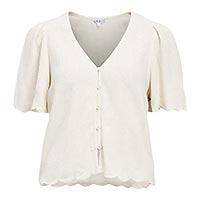 OBJSANNE 24 LO VNECK TOP SANDSHELL - Object