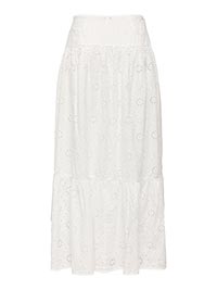 ONLALITHEA LONG EMB SKIRT BRIGHT WHITE - Only