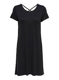 ONLBERA BACK LACE UP SS DRESS BLACK - Only