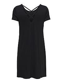 ONLBERA BACK LACE UP SS DRESS BLACK - Only
