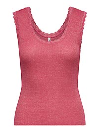 ONLCARLA SL GLITTER TOP CS JRS PINK YARROW - Only