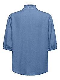 ONLCHARIS LIFE 24 FRILL SHIRT MED BLUE DENIM - Only