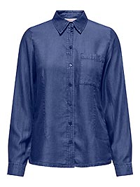 ONLCHARIS LIFE LS FITTED SHIRT DARK BLUE DENIM - Only