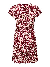 ONLCLAUDETTE LIFE SS MINI DRESS MERLOT NARRI PRINT - Only