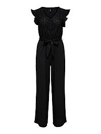 ONLELISA SL VNECK JUMPSUIT BLACK BLOOM - Only