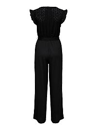 ONLELISA SL VNECK JUMPSUIT BLACK BLOOM - Only