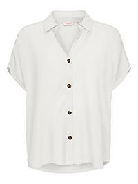 ONLGIBSIPUORI SS VNECK SHIRT CLOUD DANCER - Only