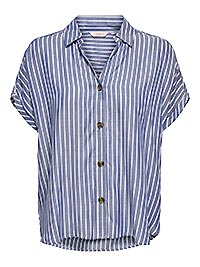 ONLGIBSIPUORI SS VNECK SHIRT MED BLUE DENIM - Only