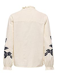ONLGIRU LS EMBROIDERY SHIRT ECRU W NIGHT SKY - Only