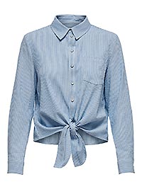 ONLLECEY LS KNOT SHIRT NOOS WVN CLOUD DANCER - Only