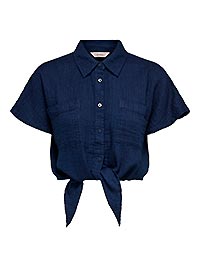 ONLLEONI SEERSUCKER CAP KNOT SHIRT VINTAGE INDIGO - Only