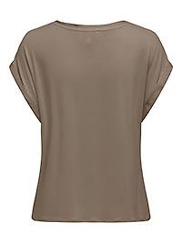 ONLLIEKE SS SATIN MIX TOP WVN WALNUT NOOS - Only