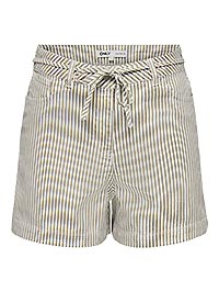 ONLNAOMI STRIPE SHORTS WINTER TWIG WHITE - Only