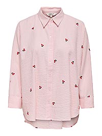 ONLNEW LINA GRACE LS CHERRY SHIRT CRYSTAL ROSE - Only