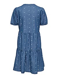 ONLNOVA AZURE SS THEA DRESS MED BLUE DENIM BOW - Only