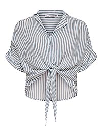 ONLPAULA LIFE SS TIE SHIRT CLOUD DANCER BALSAM - Only