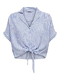 ONLPAULA LIFE SS TIE SHIRT CLOUD DANCER BLUE - Only