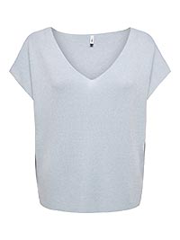ONLSHINA SS GLITTER VNECK BALLAD BLUE SILVER - Only